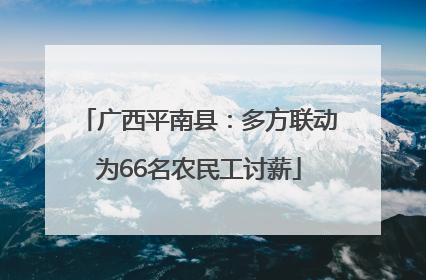 广西平南县：多方联动为66名农民工讨薪