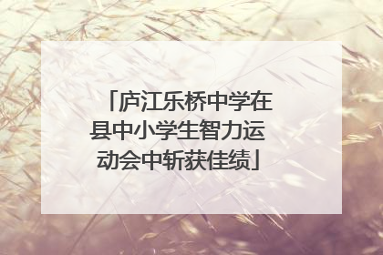 庐江乐桥中学在县中小学生智力运动会中斩获佳绩