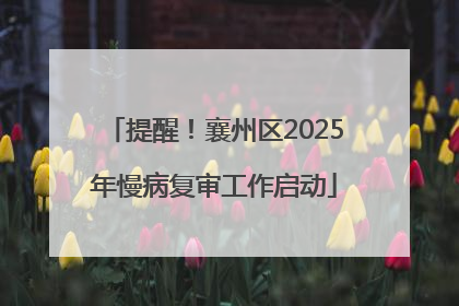 提醒！襄州区2025年慢病复审工作启动
