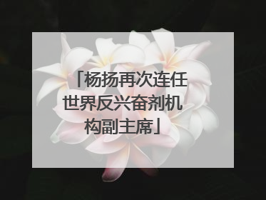 杨扬再次连任世界反兴奋剂机构副主席