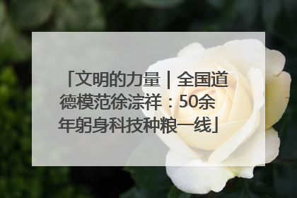 文明的力量｜全国道德模范徐淙祥：50余年躬身科技种粮一线