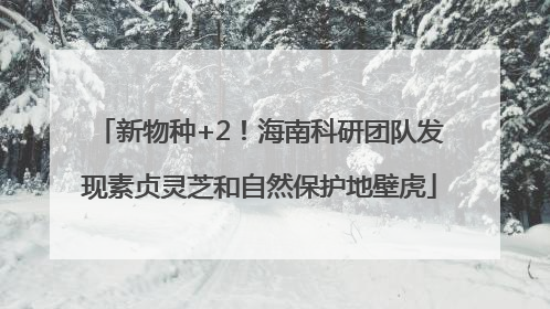 新物种+2！海南科研团队发现素贞灵芝和自然保护地壁虎