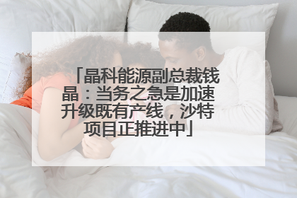 晶科能源副总裁钱晶：当务之急是加速升级既有产线，沙特项目正推进中