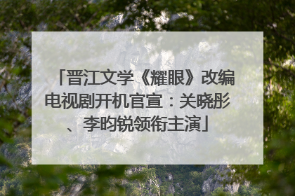 晋江文学《耀眼》改编电视剧开机官宣：关晓彤、李昀锐领衔主演