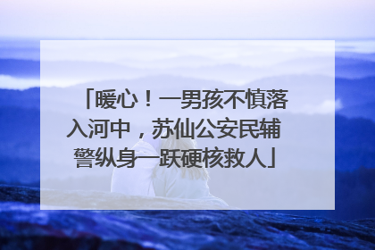 暖心！一男孩不慎落入河中，苏仙公安民辅警纵身一跃硬核救人