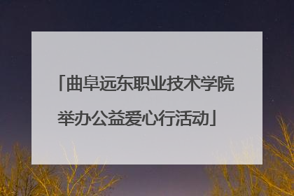 曲阜远东职业技术学院举办公益爱心行活动