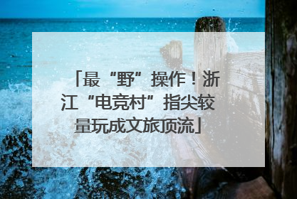 最“野”操作！浙江“电竞村”指尖较量玩成文旅顶流
