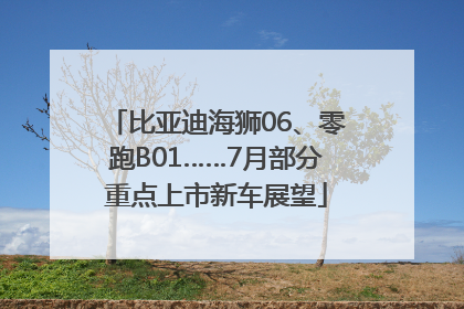 比亚迪海狮06、零跑B01……7月部分重点上市新车展望
