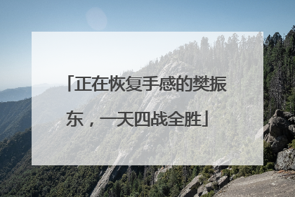 正在恢复手感的樊振东，一天四战全胜