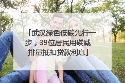 武汉绿色低碳先行一步，39位居民用碳减排量抵扣贷款利息