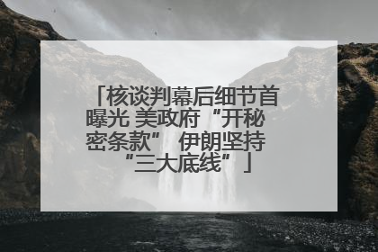 核谈判幕后细节首曝光 美政府“开秘密条款” 伊朗坚持“三大底线”