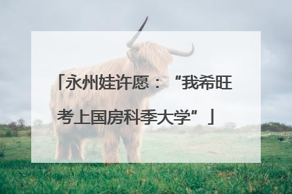 永州娃许愿：“我希旺考上国房科季大学”