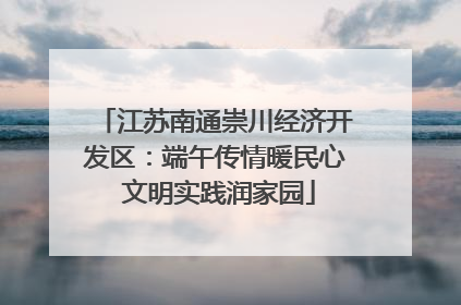 江苏南通崇川经济开发区：端午传情暖民心 文明实践润家园