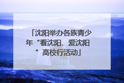 沈阳举办各族青少年“看沈阳、爱沈阳”高校行活动