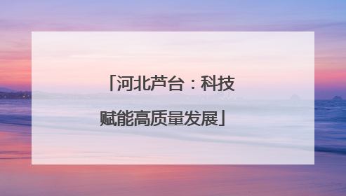河北芦台：科技赋能高质量发展