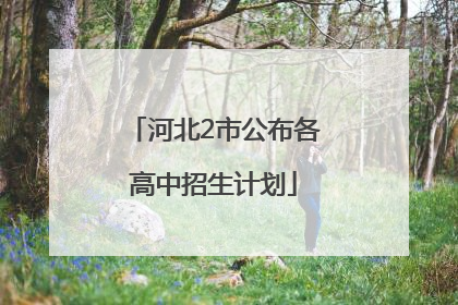 河北2市公布各高中招生计划