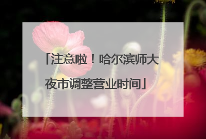 注意啦！哈尔滨师大夜市调整营业时间