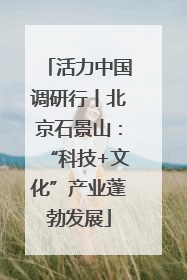 活力中国调研行丨北京石景山：“科技+文化”产业蓬勃发展