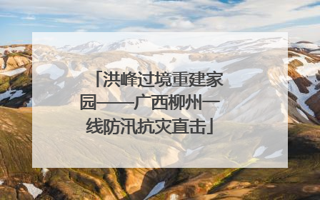 洪峰过境重建家园——广西柳州一线防汛抗灾直击