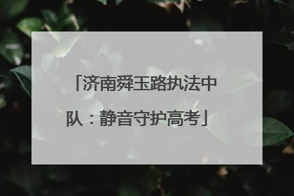济南舜玉路执法中队：静音守护高考