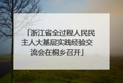 浙江省全过程人民民主人大基层实践经验交流会在桐乡召开