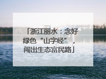 浙江丽水：念好绿色“山字经”，闯出生态富民路