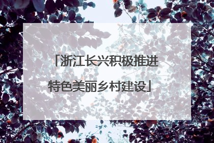 浙江长兴积极推进特色美丽乡村建设