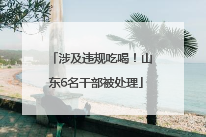 涉及违规吃喝！山东6名干部被处理