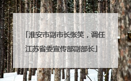 淮安市副市长张笑，调任江苏省委宣传部副部长