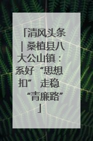 清风头条｜桑植县八大公山镇：系好“思想扣” 走稳“青廉路”