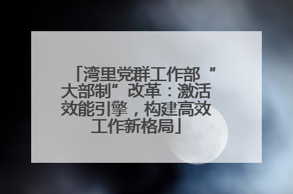 湾里党群工作部“大部制”改革：激活效能引擎，构建高效工作新格局