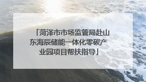 菏泽市市场监管局赴山东海辰储能一体化零碳产业园项目帮扶指导