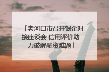 老河口市召开银企对接座谈会 信用评价助力破解融资难题