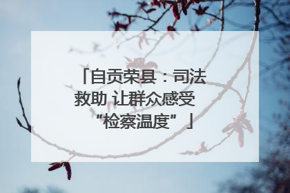 自贡荣县：司法救助 让群众感受“检察温度”