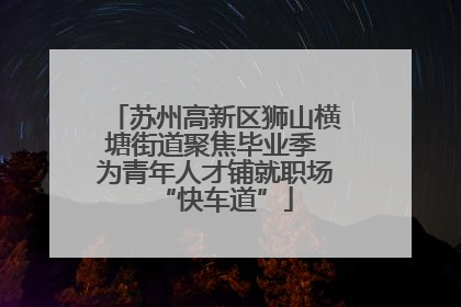 苏州高新区狮山横塘街道聚焦毕业季 为青年人才铺就职场“快车道”