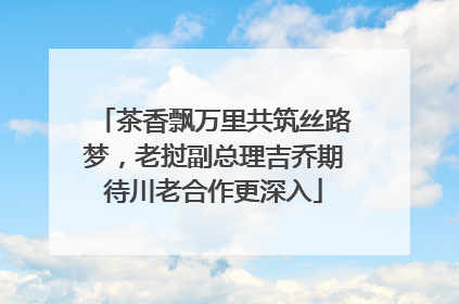 茶香飘万里共筑丝路梦，老挝副总理吉乔期待川老合作更深入