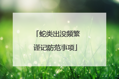 蛇类出没频繁 谨记防范事项
