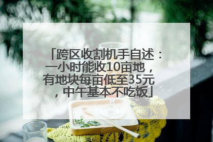 跨区收割机手自述：一小时能收10亩地，有地块每亩低至35元，中午基本不吃饭