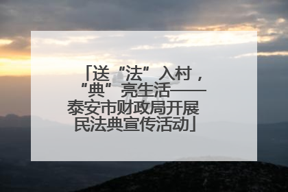 送“法”入村，“典”亮生活——泰安市财政局开展民法典宣传活动