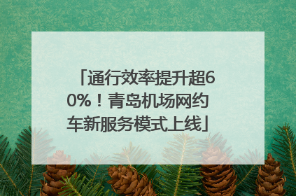 通行效率提升超60%！青岛机场网约车新服务模式上线