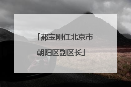 郝宝刚任北京市朝阳区副区长