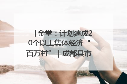 金堂：计划建成20个以上集体经济“百万村”｜成都县市新城高质量发展