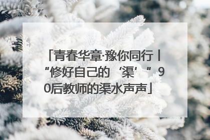青春华章·豫你同行丨“修好自己的‘渠’”90后教师的渠水声声