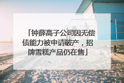 钟薛高子公司因无偿债能力被申请破产，招牌雪糕产品仍在售