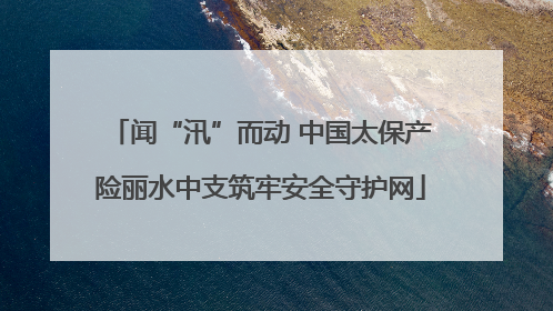 闻“汛”而动 中国太保产险丽水中支筑牢安全守护网