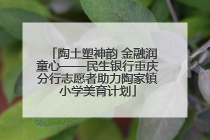 陶土塑神韵 金融润童心——民生银行重庆分行志愿者助力陶家镇小学美育计划