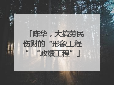 陈华，大搞劳民伤财的“形象工程”“政绩工程”