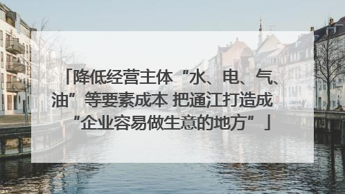 降低经营主体“水、电、气、油”等要素成本 把通江打造成“企业容易做生意的地方”