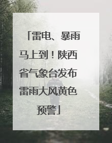 雷电、暴雨马上到！陕西省气象台发布雷雨大风黄色预警