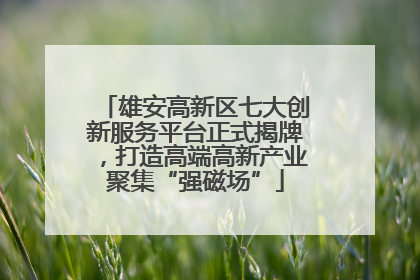 雄安高新区七大创新服务平台正式揭牌，打造高端高新产业聚集“强磁场”